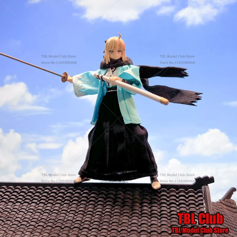 1/12 Scale Female Clothes Kimono Fate Altria Pendragon Knight Kings Japanese Anime For figma 6-inch Action Figure Soldier Scene