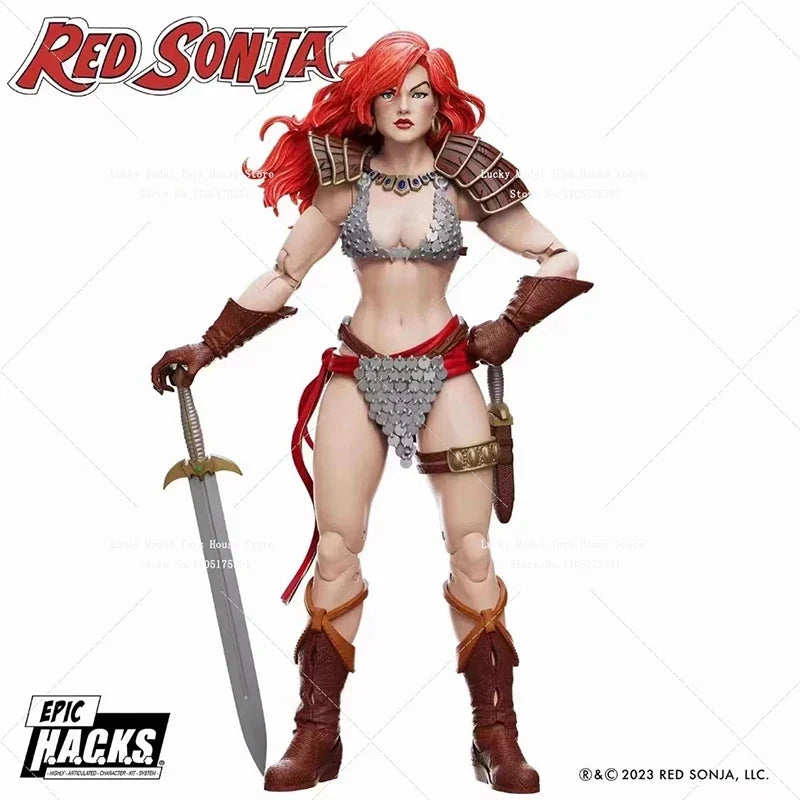 1/12 Scale Collectible Red Hair Sonja Action Figure Movable Joint Body Design 6inch BOSS Fight Studio Female Soldier Doll