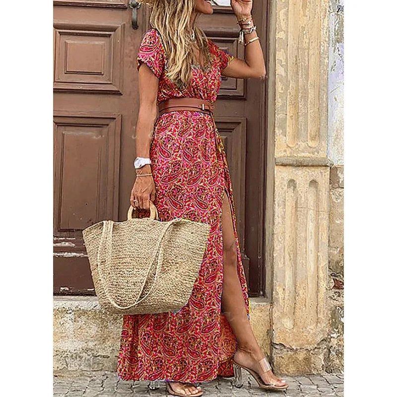 Bohemian Floral Summer Maxi Dress