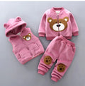 3PCS Baby Winter Clothing Set | Sweater Coat, Hooded Vest & Pants Outfit for Boys & Girls