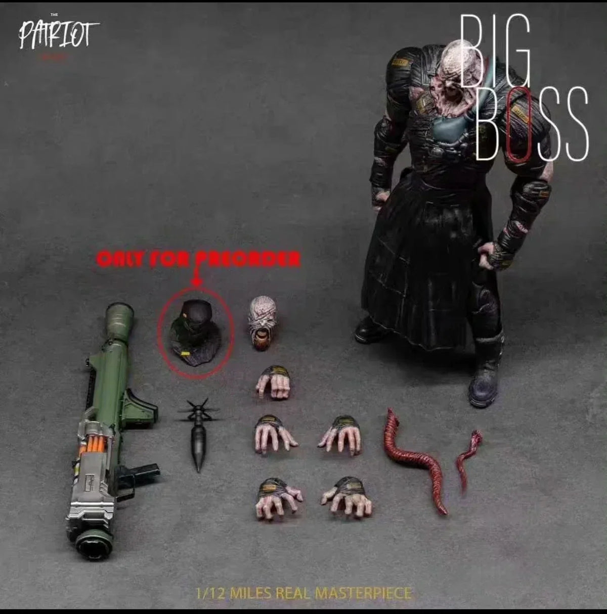 1/12 Patriot Resident Evl Nemesis-T Type Big Boss Action Figure Biohazard Original Game Collection Pvc Movable Model Toys Gift