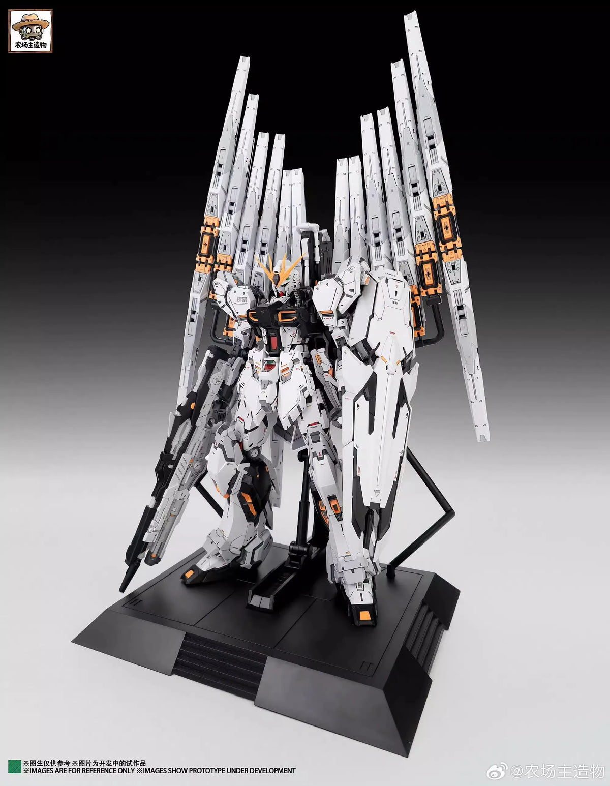1/100 NCZZW Model RX-93 Nu Fighter Assembly Model Kits Lucky Moo Cai Miaomiao GK Action Robot Plastic Model Collection Toys Gift