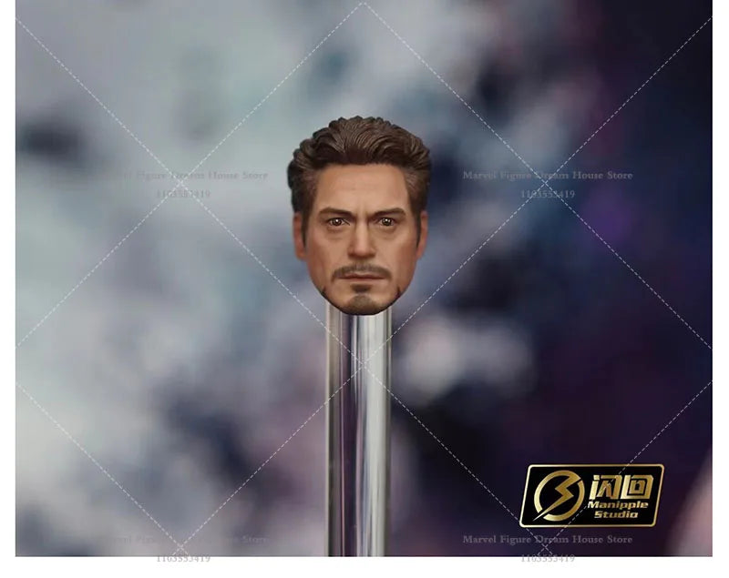 048 1/10 Scale Head Sculpt Genius Inventor Powered Armor Tony Stark For 6-inch  Action Figure Soldier Collections Toys In Stock