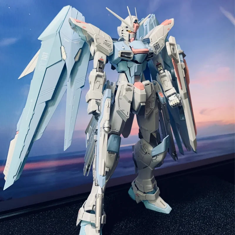 1/100 Mg Freedom  2.0 Tiffany Blue Macaron Custom Paint Version Plastic Assembly Model Kit  Action Figures Boy'S Puzzle Toy Gift