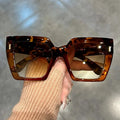 Oversized Square Sunglasses with Gradient UV400 Lenses