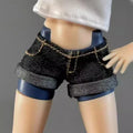 1/12 Scale Female Soldiers Casual Loose White T-shirt Mini Hot Shorts Curled Short Pants for 6" OB BJD Action Figure Body Model