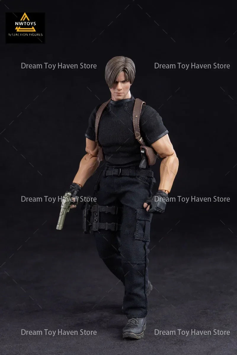 1/12 Scale Male Soldier Leon Special Agent Police Super Flexible Joint Body Model 6Inch Action Figure Collectible
