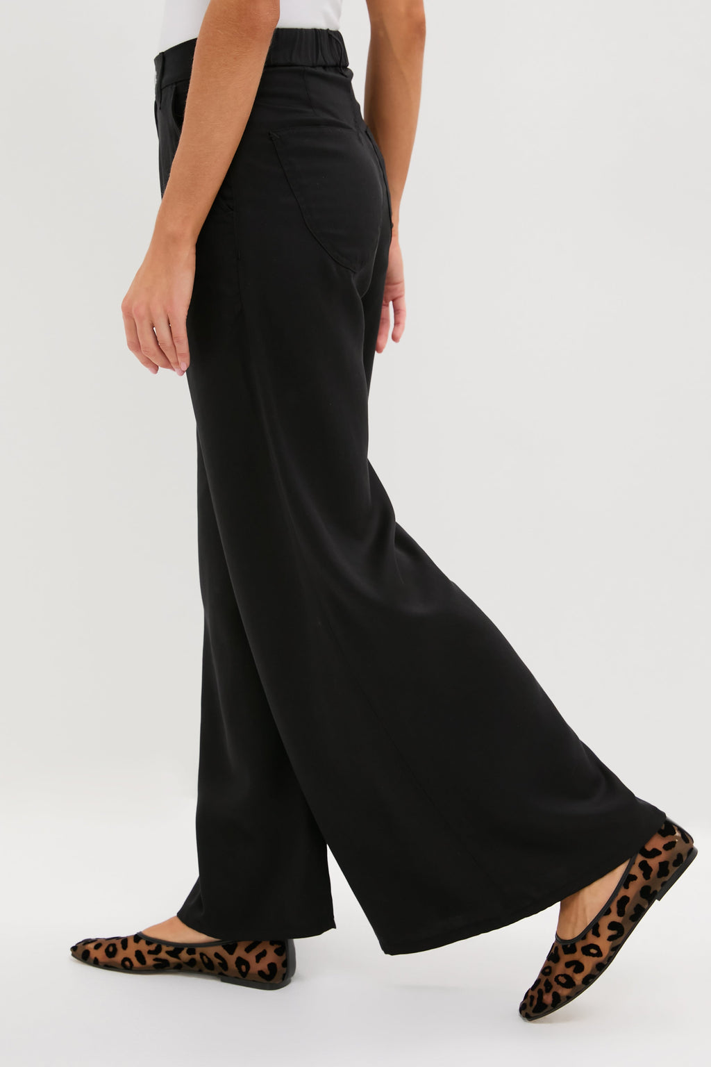Black Tencel Tulip Trouser