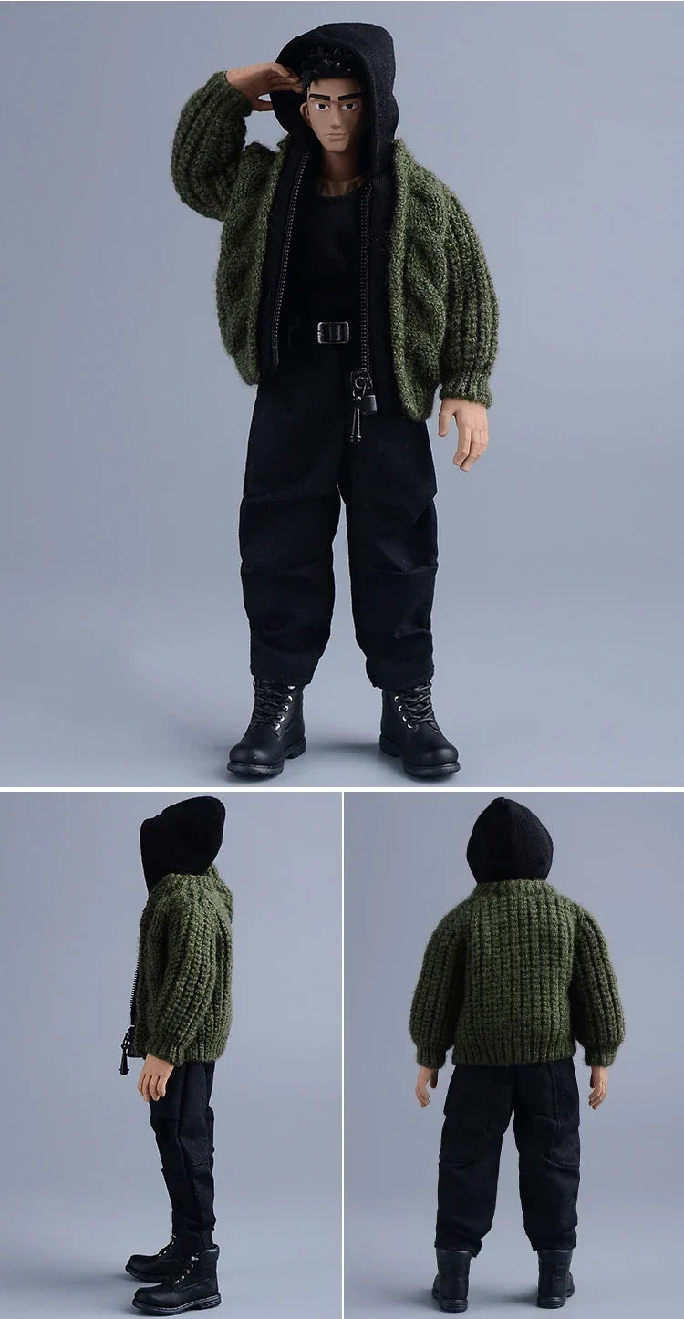 1/12 Scale Male Soldier Knitted Sweatshirt Sweater Jacket Cardigan Coat for 6in Asi Dolls Action FIgure Body Model DIY