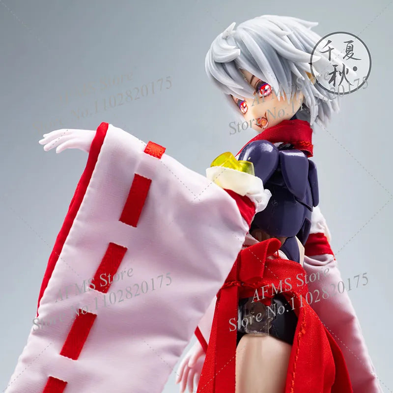 1/12 Scale Mobile Suit Girl Kimono Witch Uniform Backless Vest Tops Pleated Skirt Set For 6Inch Women Soldier Action Figure Body