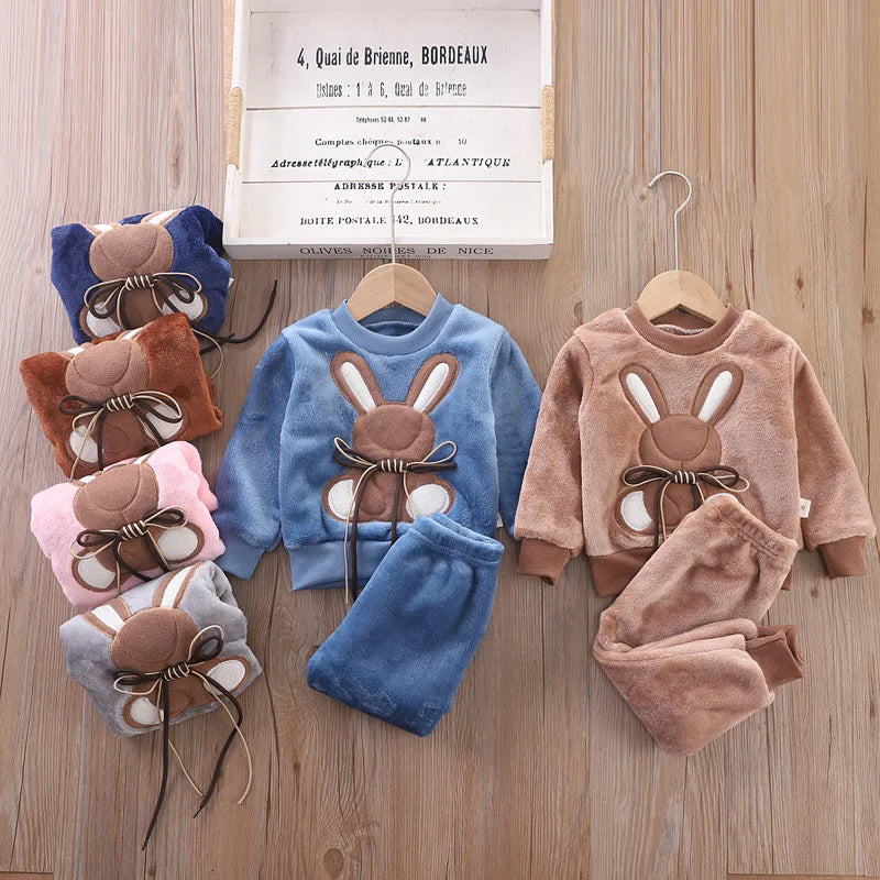 3PCS Baby Winter Clothing Set | Sweater Coat, Hooded Vest & Pants Outfit for Boys & Girls