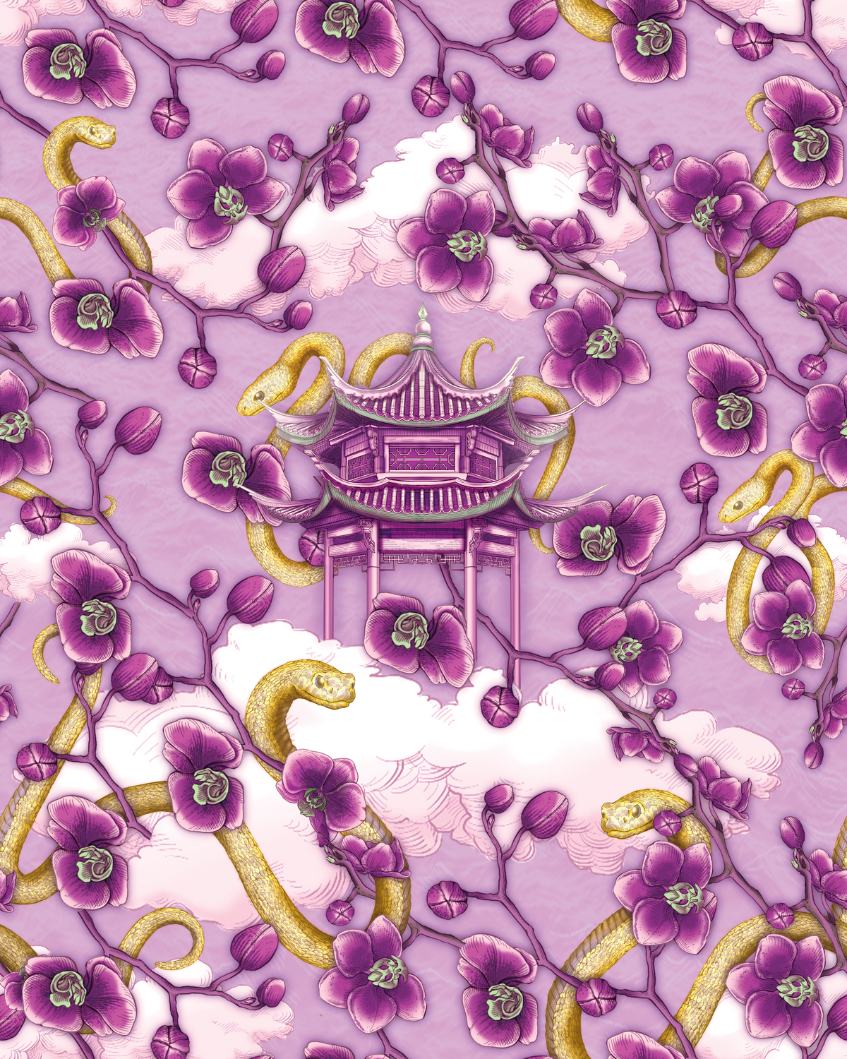Gift Wrapping Paper - Serpentine Blooms