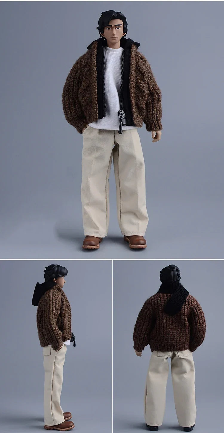1/12 Scale Male Soldier Knitted Sweatshirt Sweater Jacket Cardigan Coat for 6in Asi Dolls Action FIgure Body Model DIY