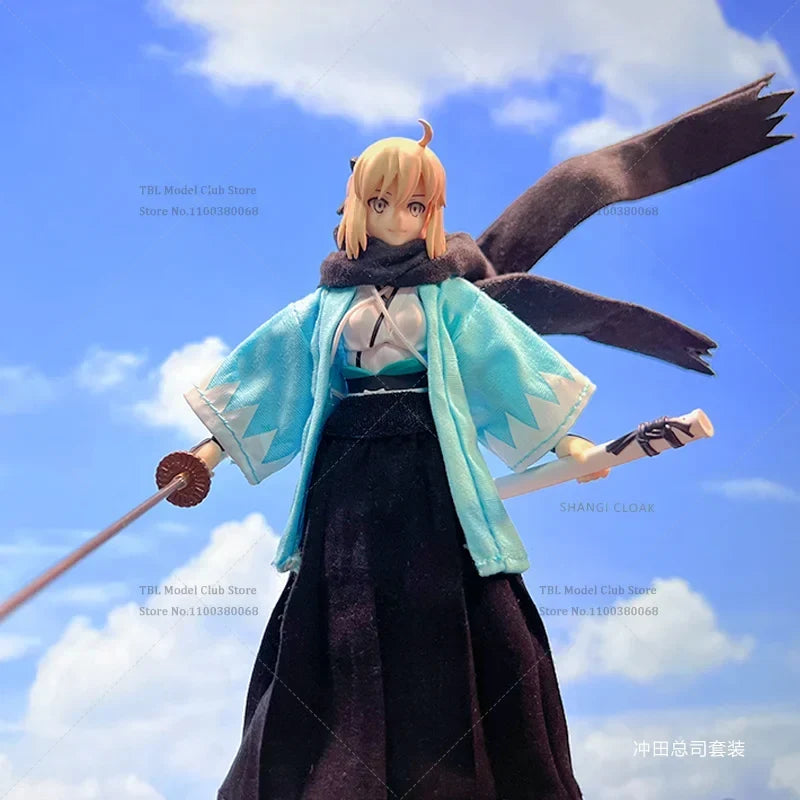 1/12 Scale Female Clothes Kimono Fate Altria Pendragon Knight Kings Japanese Anime For figma 6-inch Action Figure Soldier Scene