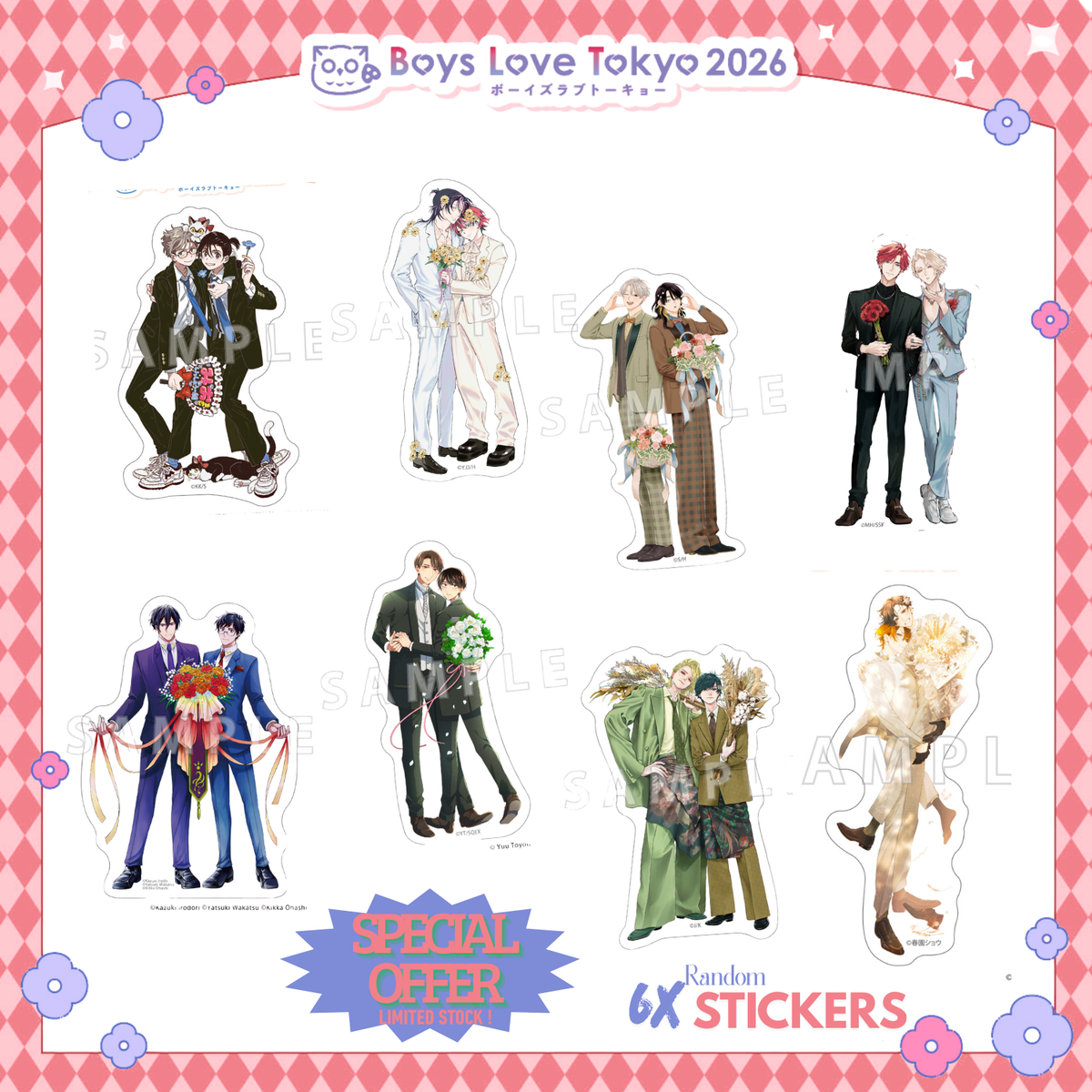 [Special Bundle] Boys Love Tokyo 2026 - Die-Cut Stickers 6 piece Set (Random)