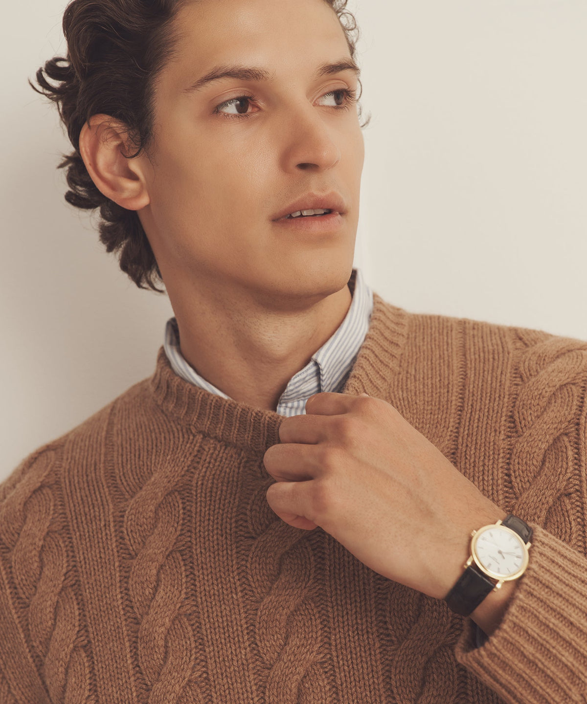 Super Luxe Cashmere Cable Crewneck