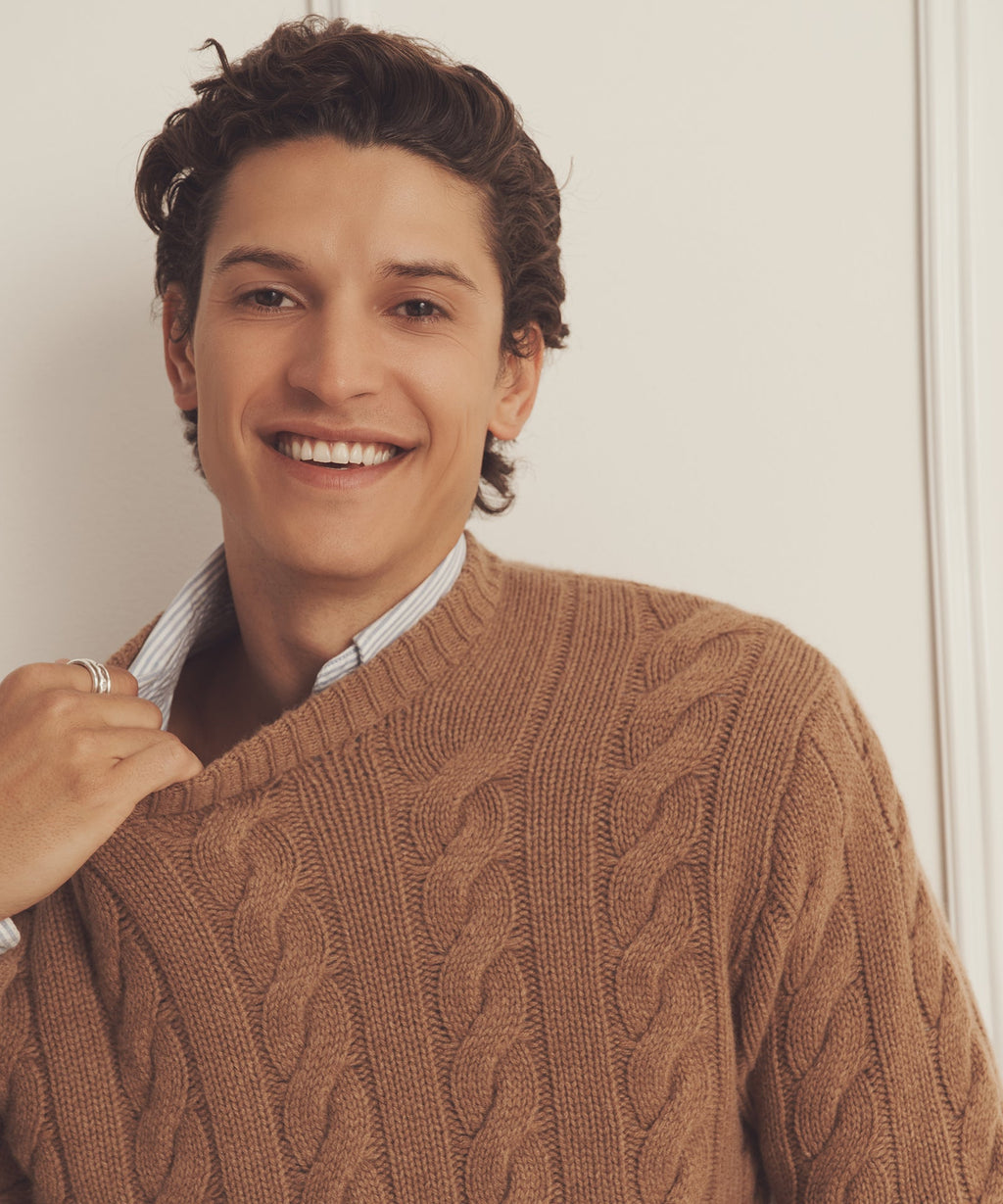 Super Luxe Cashmere Cable Crewneck