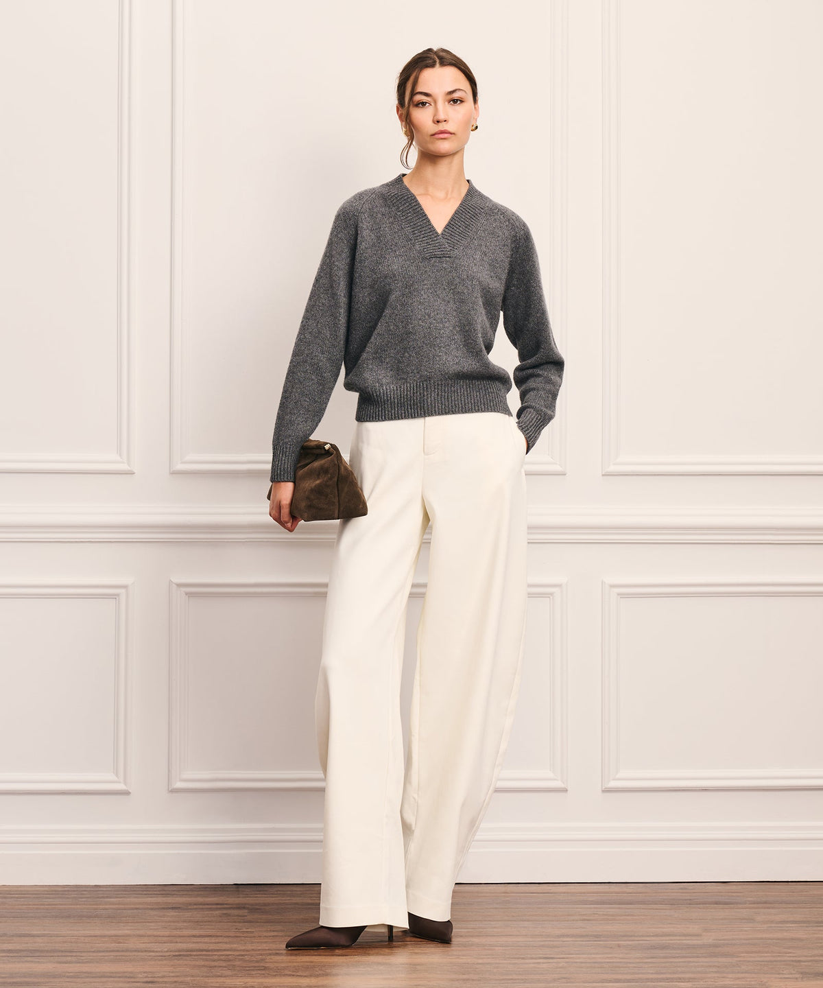 Super Luxe Cashmere Crossover V-Neck Sweater