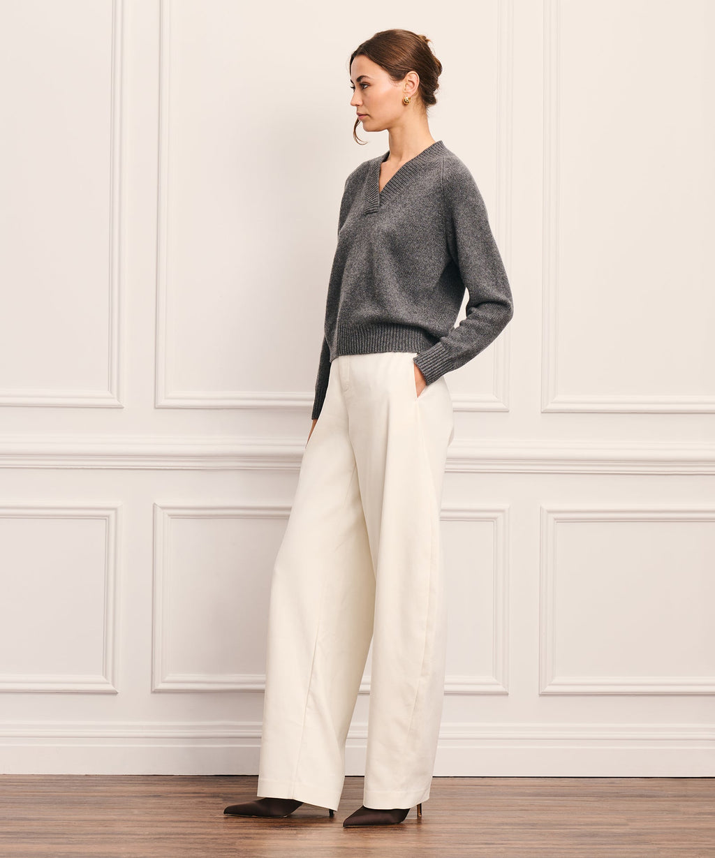 Super Luxe Cashmere Crossover V-Neck Sweater
