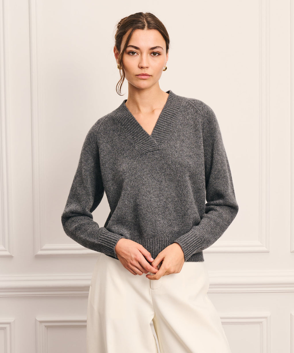 Super Luxe Cashmere Crossover V-Neck Sweater