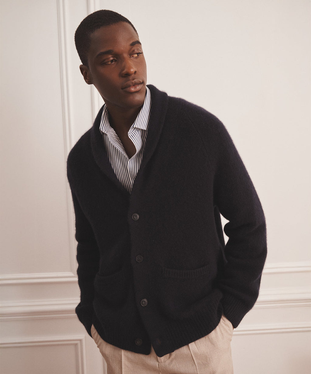 Super Luxe Cashmere Shawl Collared Cardigan