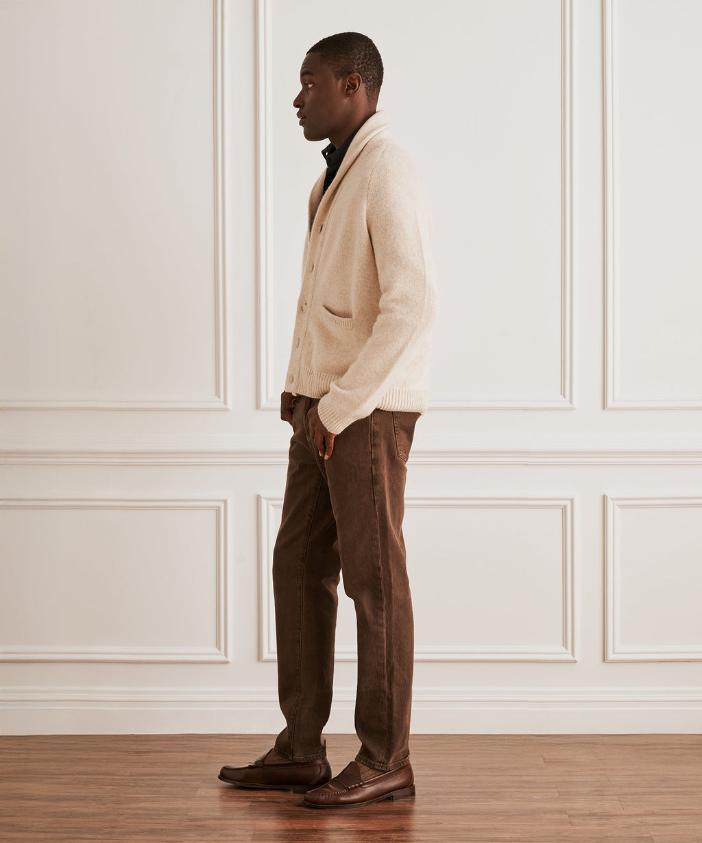 Super Luxe Cashmere Shawl Collared Cardigan