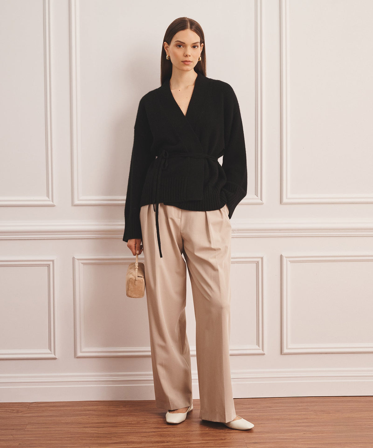 Super Luxe Cashmere Tie Waist Cardigan