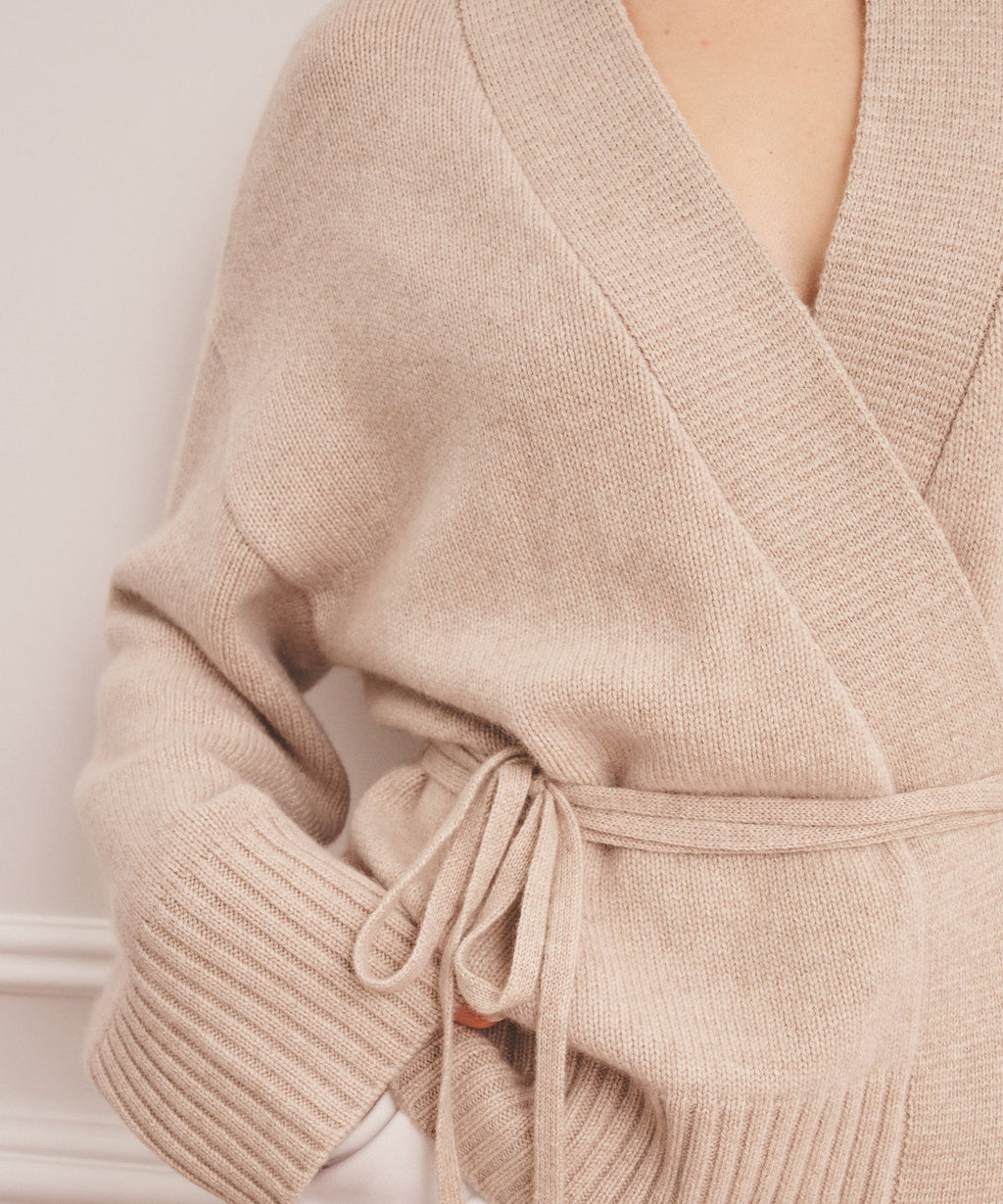 Super Luxe Cashmere Tie Waist Cardigan