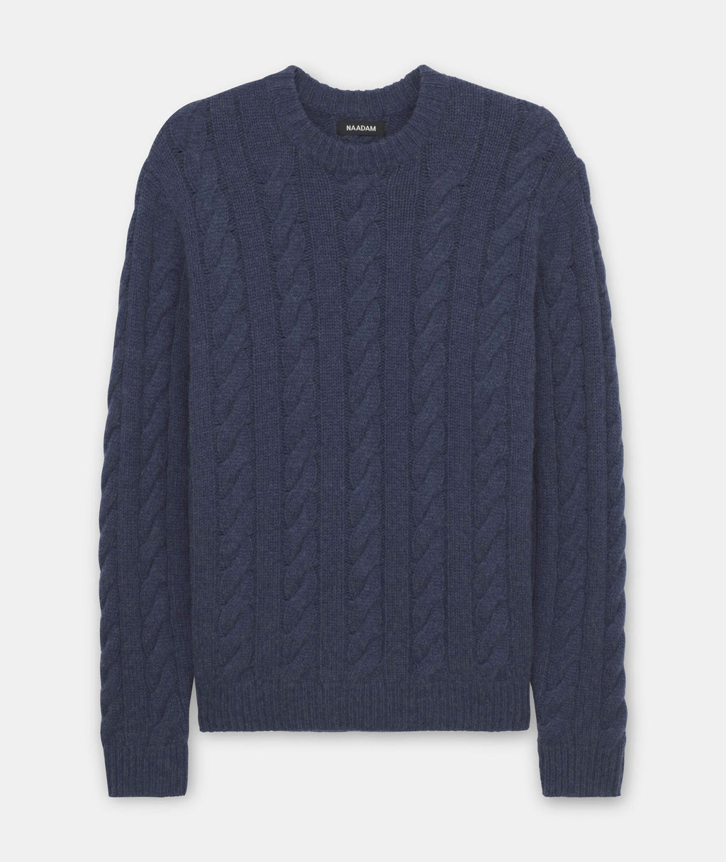 Super Luxe Cashmere Cable Crewneck