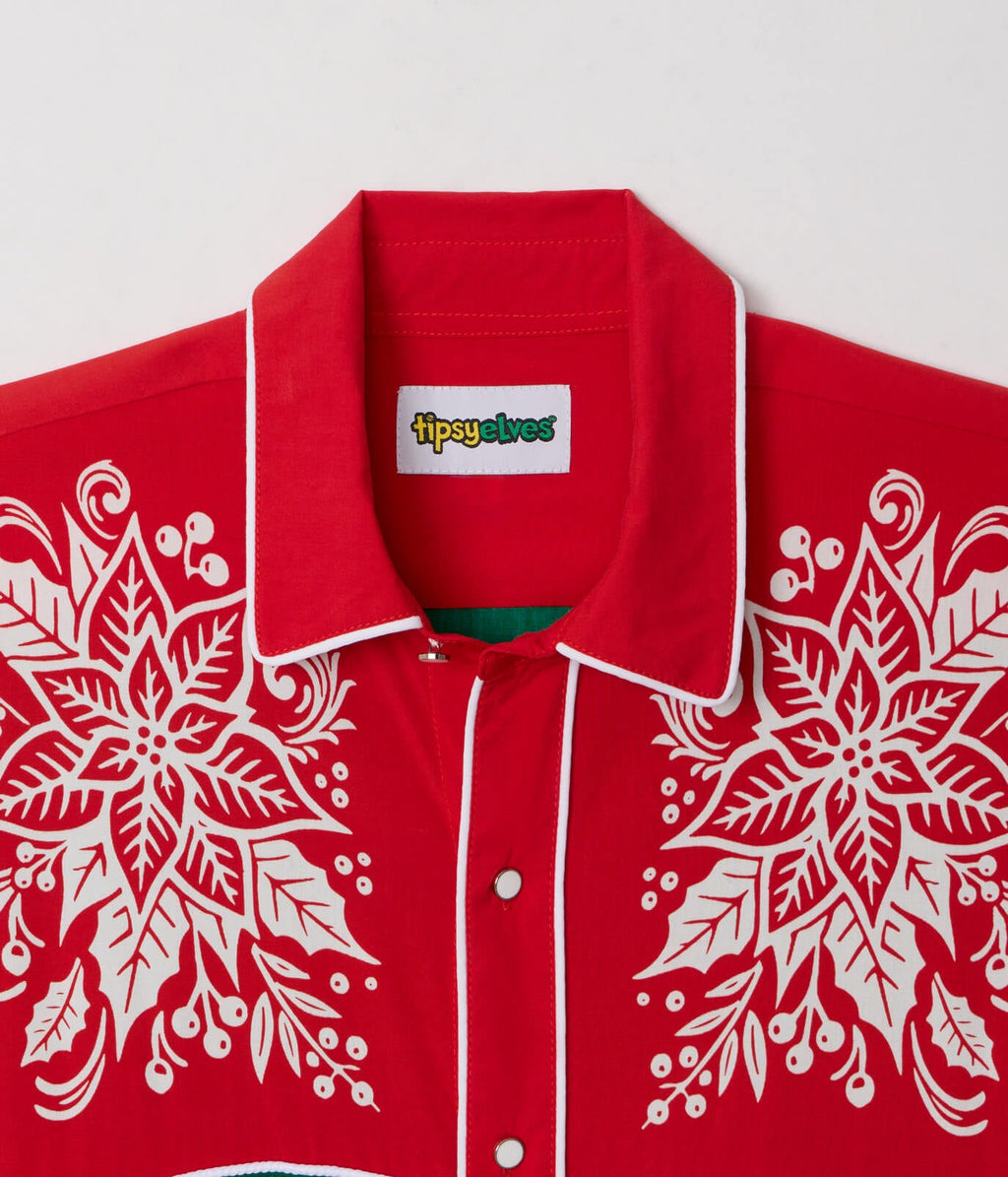 Men's Christmas Cowboy Button Down Shirt