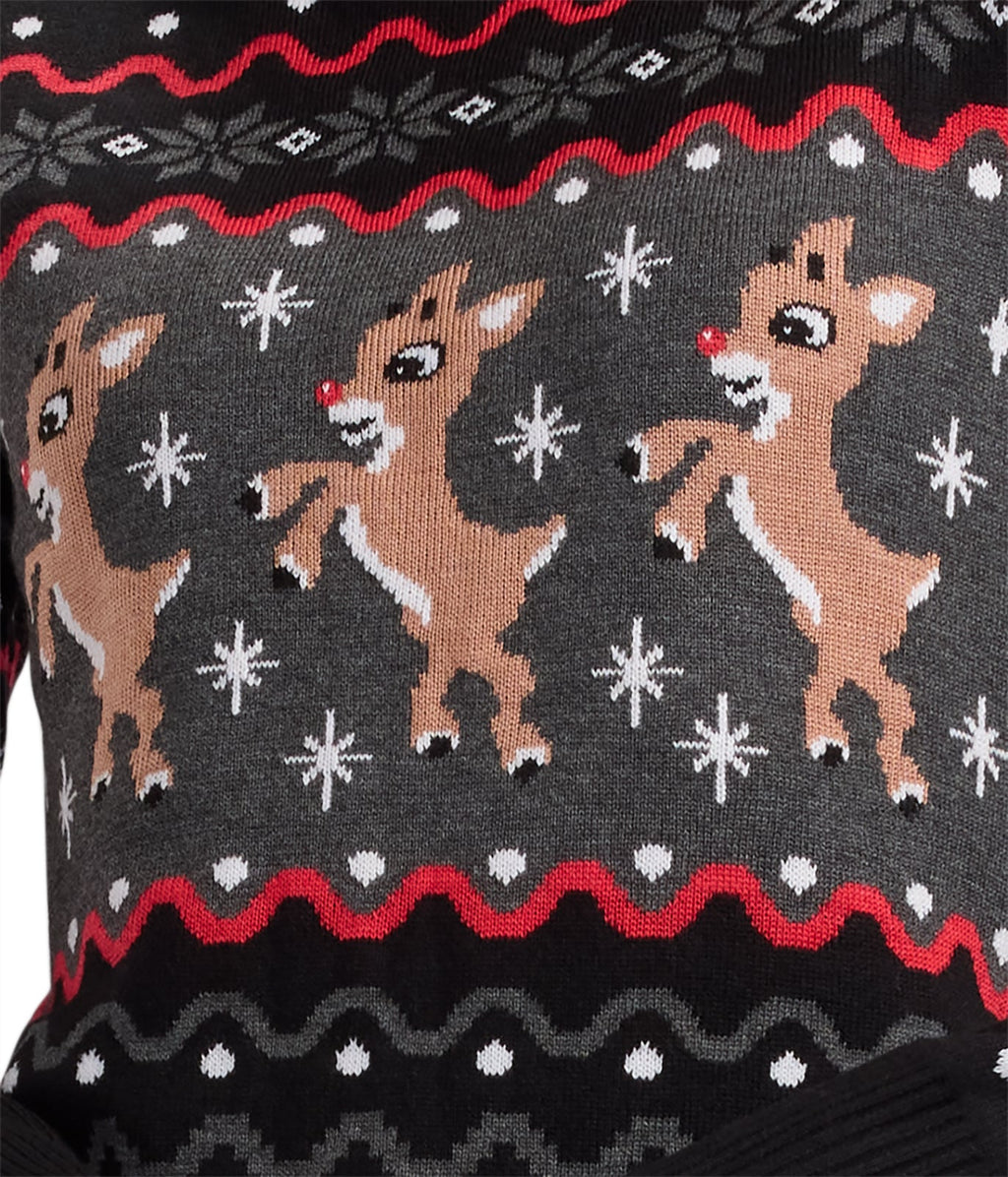 Women's Dark Rudolph Turtleneck Sweater Dress
