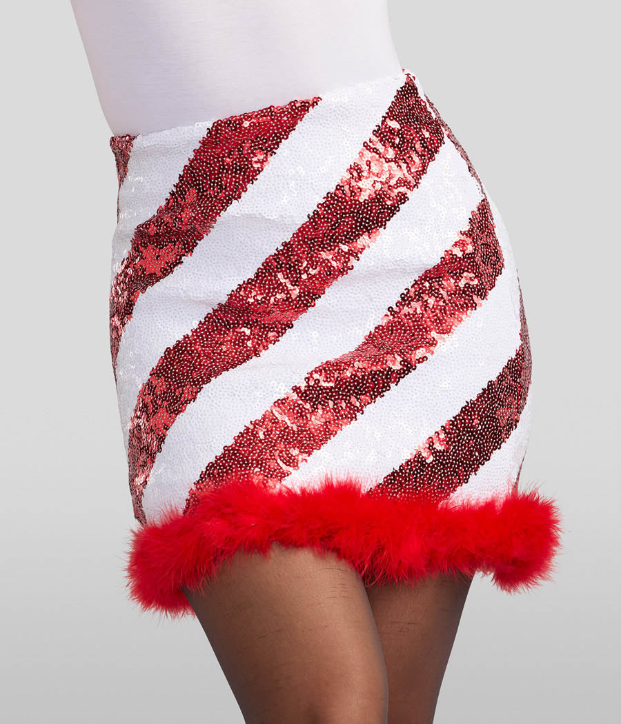 Candy Cane Sequin Skirt