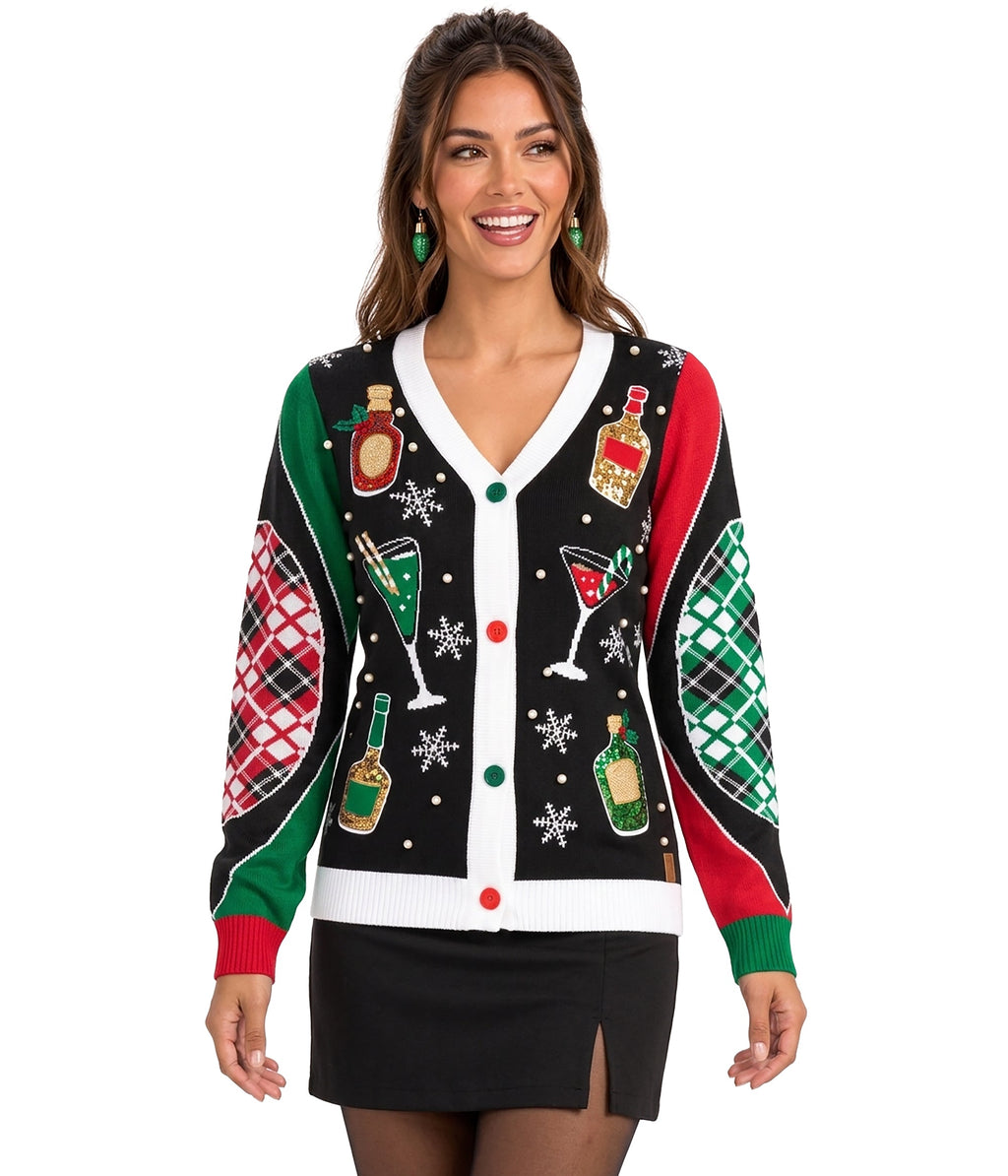 Women's Mix and Be Merry Christmas Cardigan Sweater