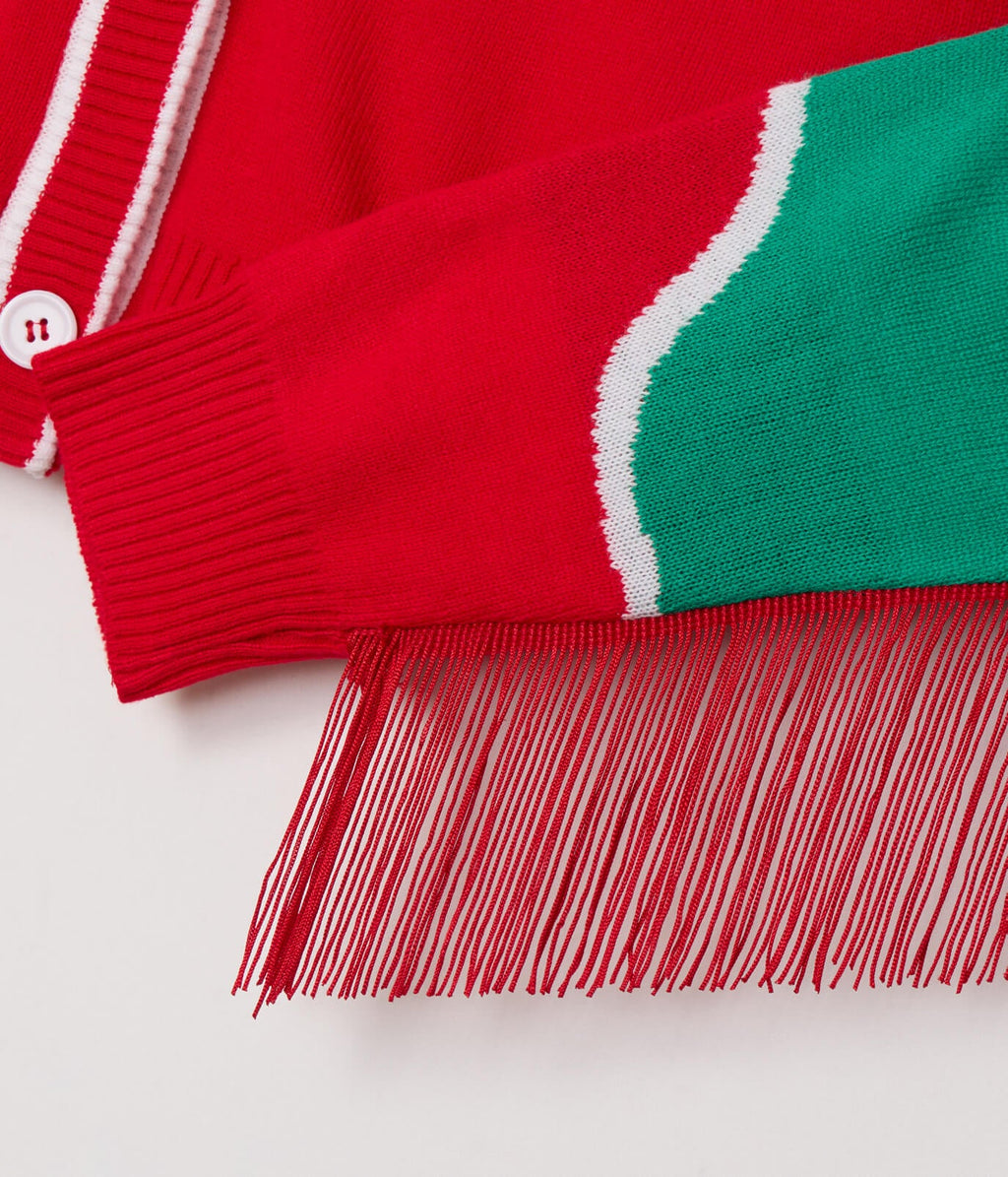 Women's Christmas Cowgirl Cropped Cardigan Sweater