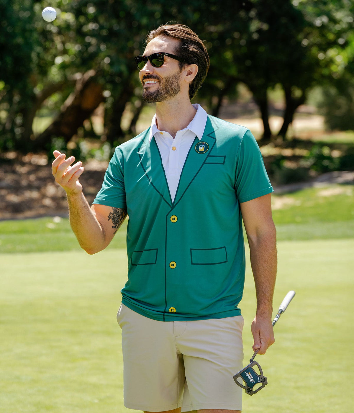 Men's Green Blazer Golf Polo