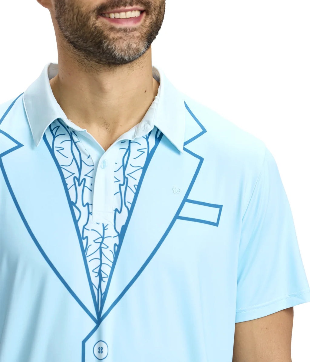 Men's Dumb Blue Tuxedo Pickleball Shirt