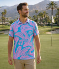 Men's Tropical Tee Time Golf Polo