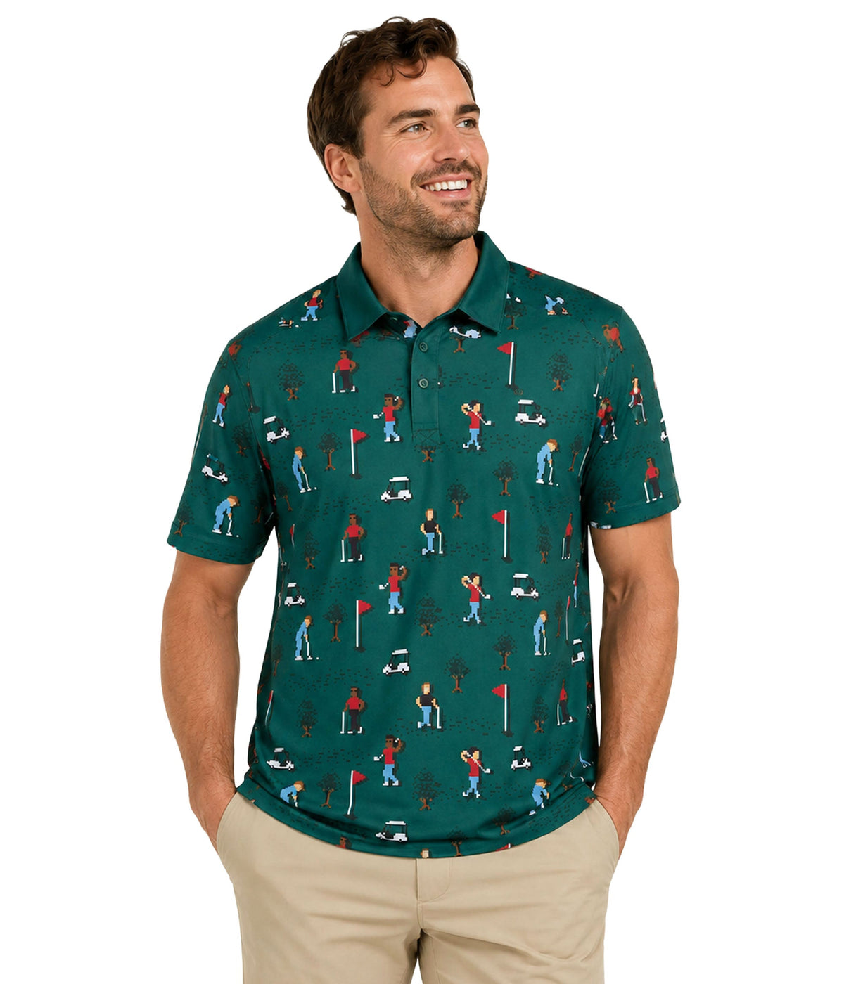 Men's Pixel Par Golf Polo