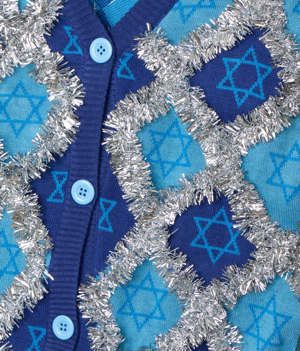 Women's Hanukkah Tinsel Cardigan Sweater