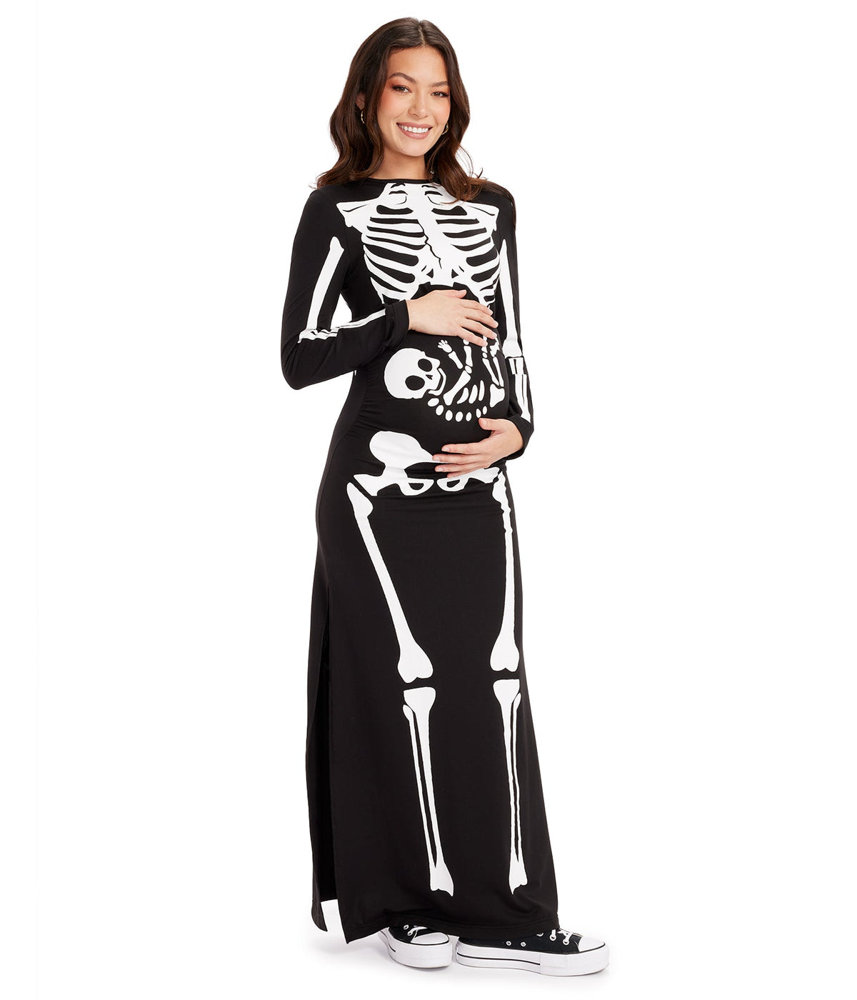 Pregnant Skeleton Maternity Costume Dress