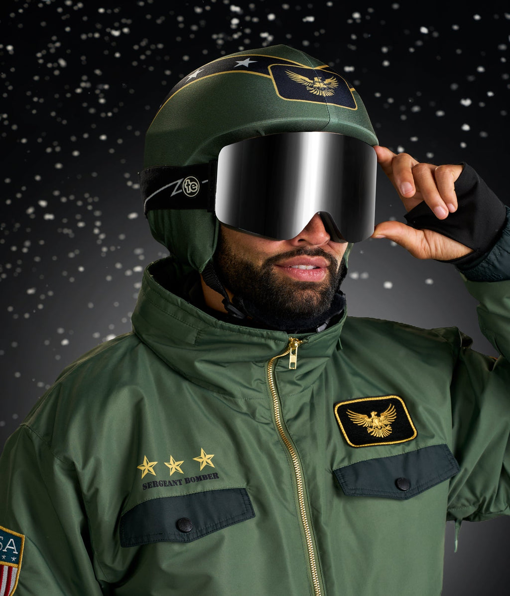 Men's Fighter Pilot Ski Suit and Helmet Cover