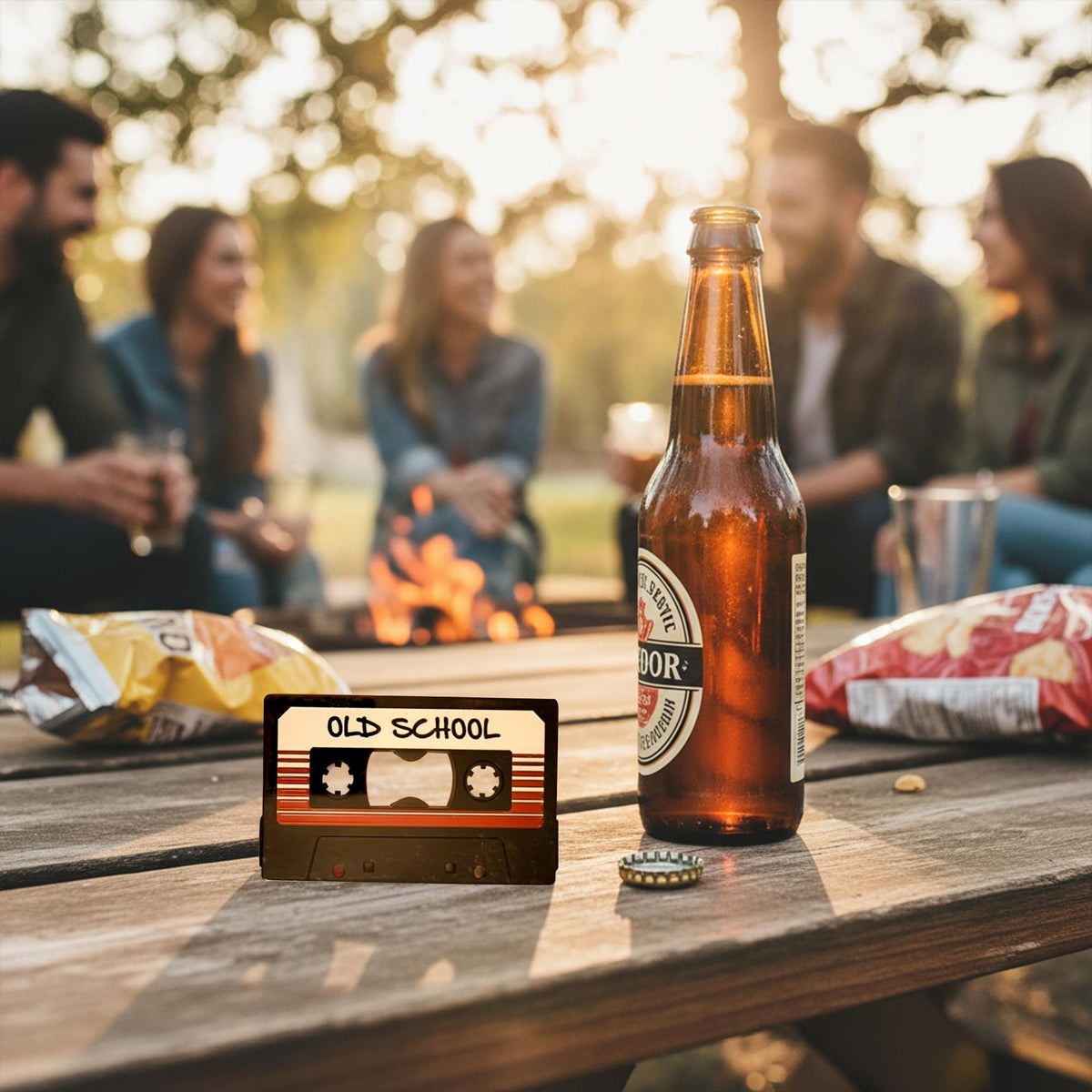 "Old School" 80's Retro Cassette Metal Magnet Bottle Opener
