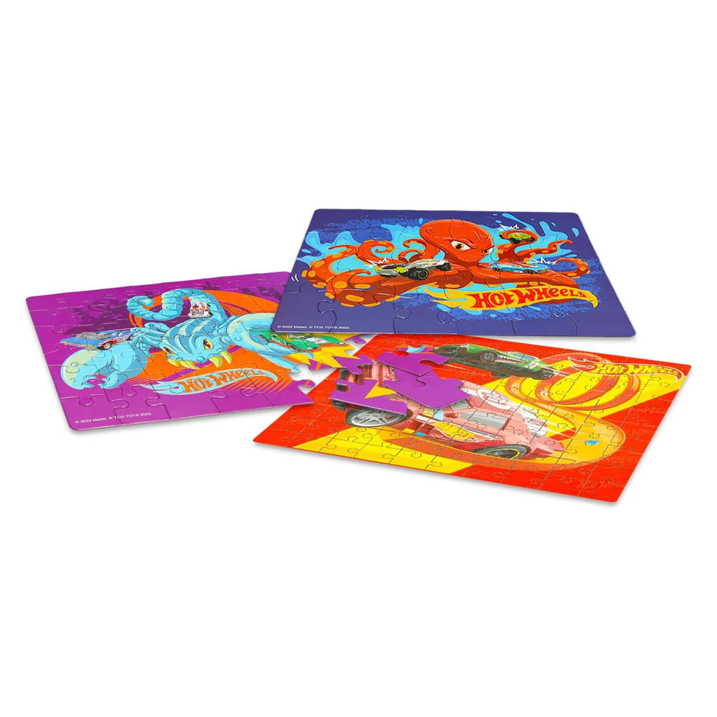 Hot Wheels Jigsaw Puzzle 3 Pack |  24, 48, & 100 Pieces