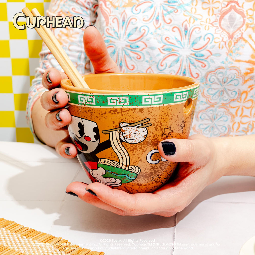 Cuphead 16-Ounce Ramen Bowl and Chopsticks