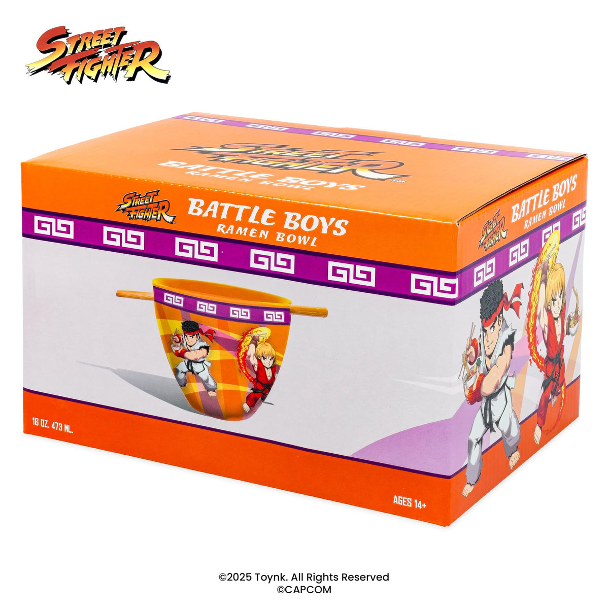 Street Fighter Battle Boys 16-Ounce Ramen Bowl and Chopsticks
