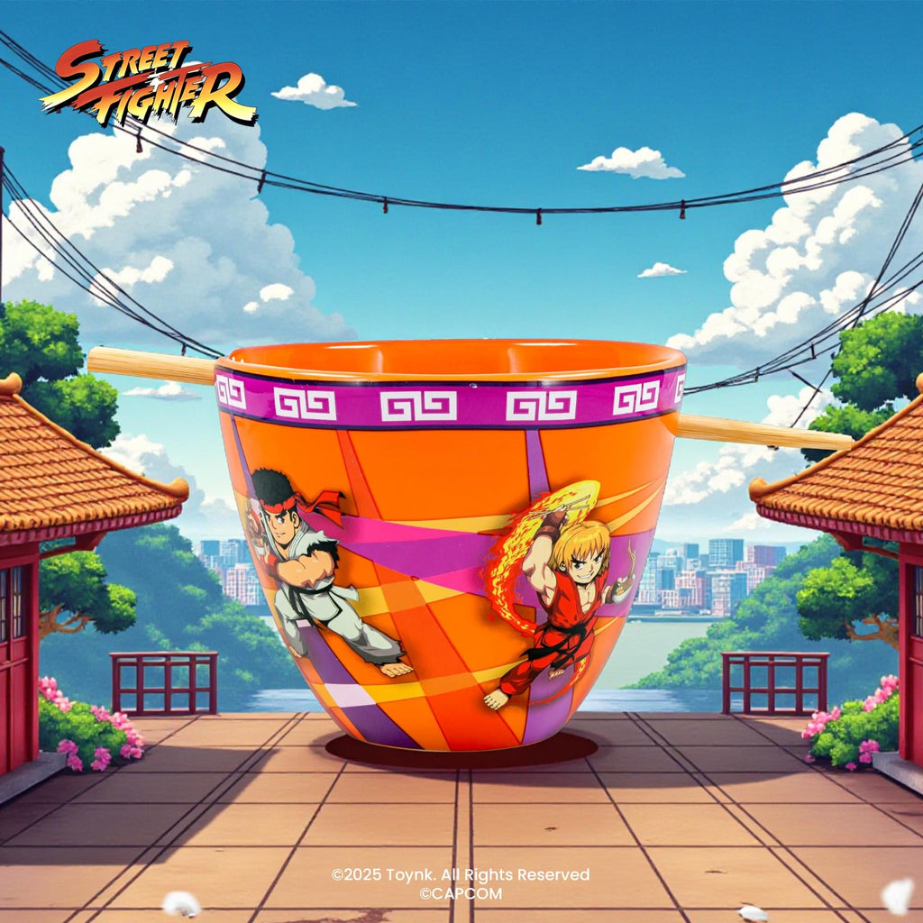 Street Fighter Battle Boys 16-Ounce Ramen Bowl and Chopsticks