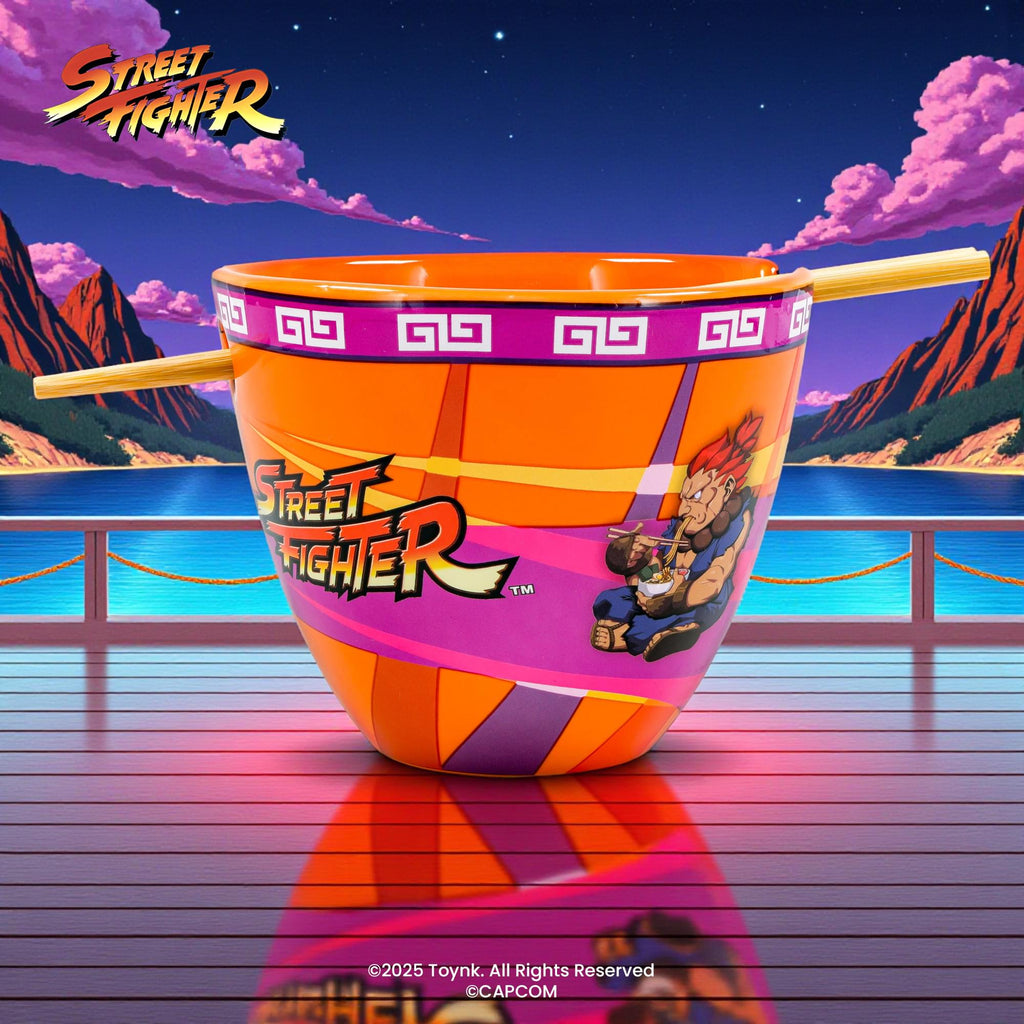 Street Fighter Battle Boys 16-Ounce Ramen Bowl and Chopsticks
