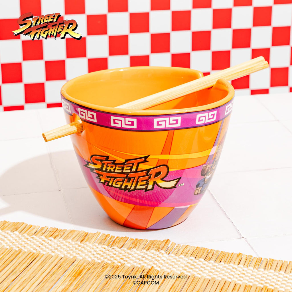 Street Fighter Battle Boys 16-Ounce Ramen Bowl and Chopsticks