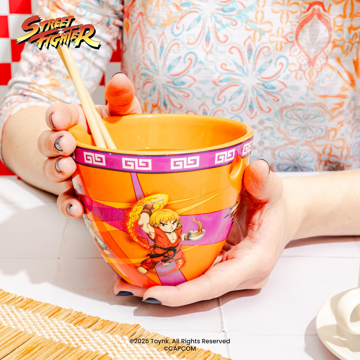 Street Fighter Battle Boys 16-Ounce Ramen Bowl and Chopsticks