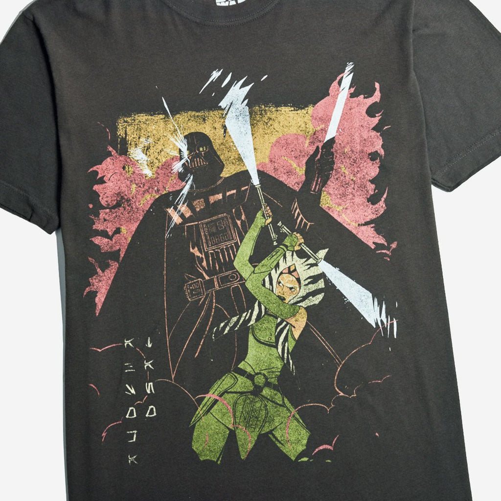 Ahsoka Fighting Darth Vader Zine Vintage Soft Tee
